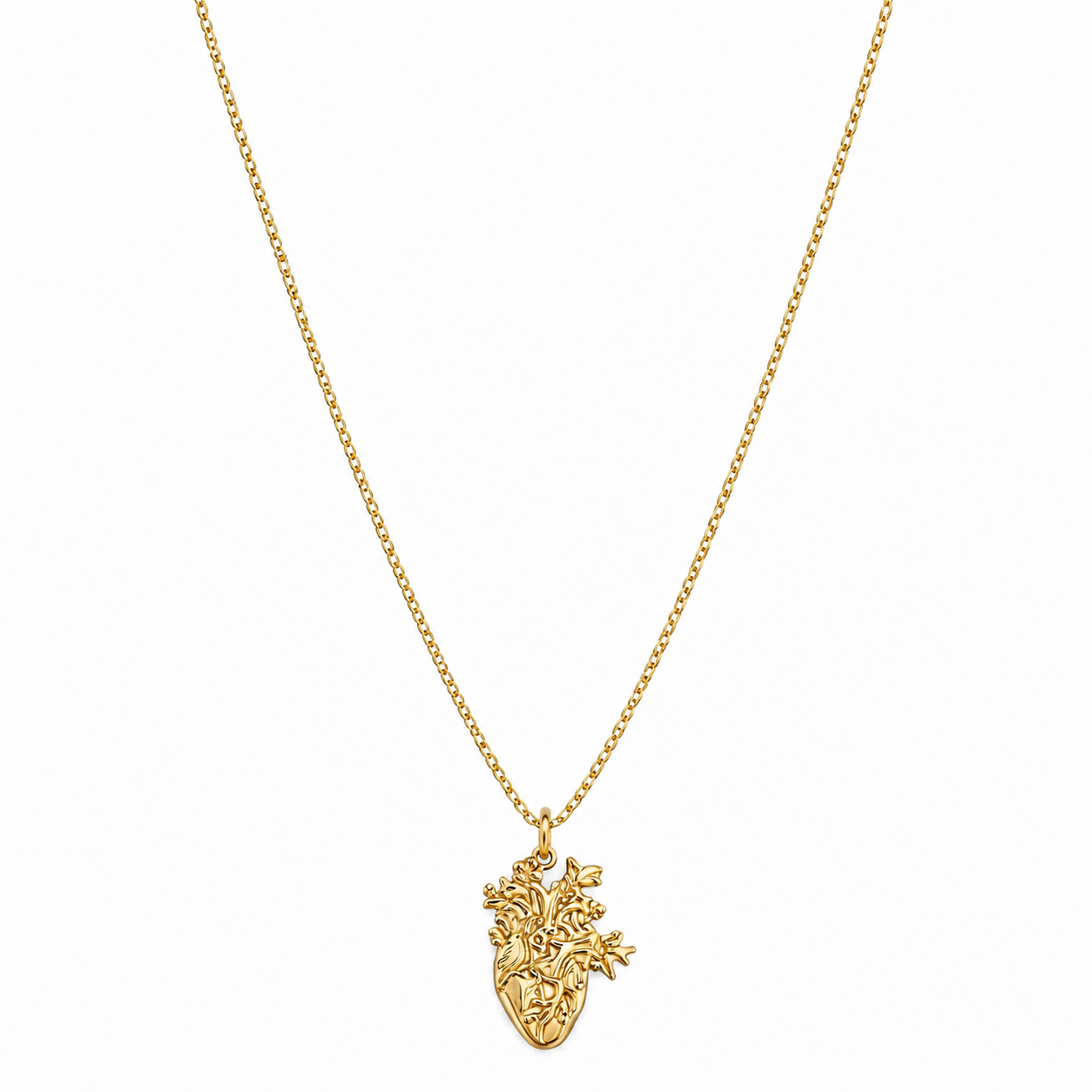 Rifiorisci - Collana in argento 925 con cuore umano con fiori