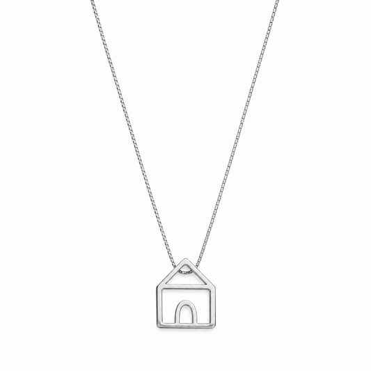 Sweet Home - Collana in argento 925 con ciondolo casa