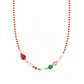 Collana con perline in vetro e fragola in vetro