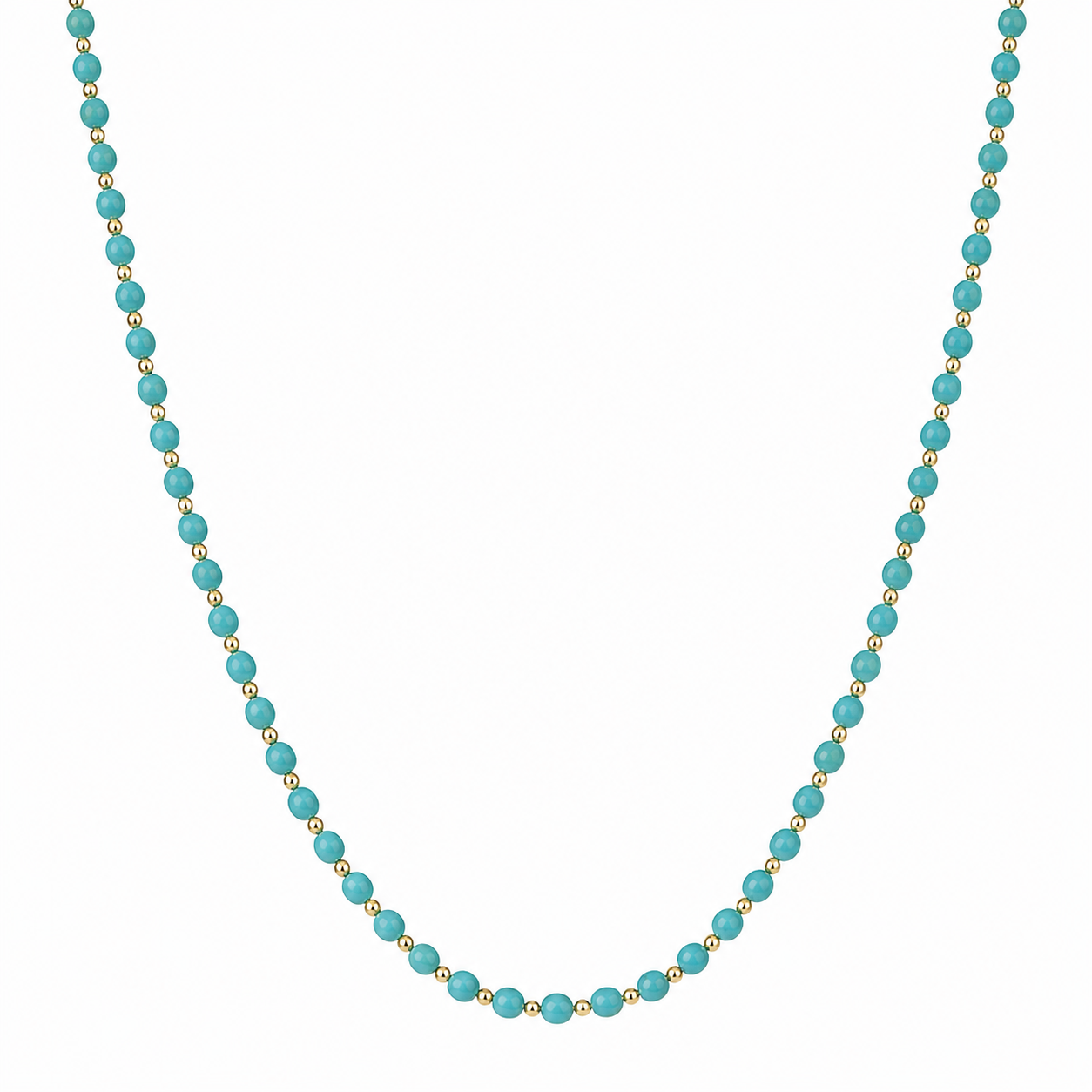 Collana in pasta di turchese e hematite oro