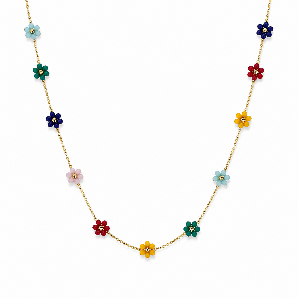 Collana in acciaio con margherite - nuovi colori