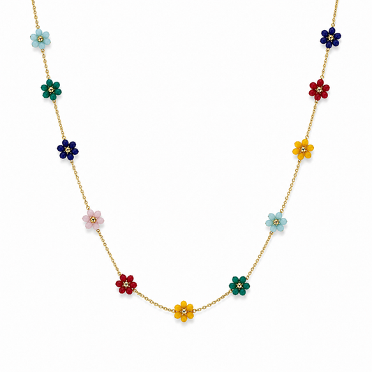 Collana in acciaio con margherite - nuovi colori