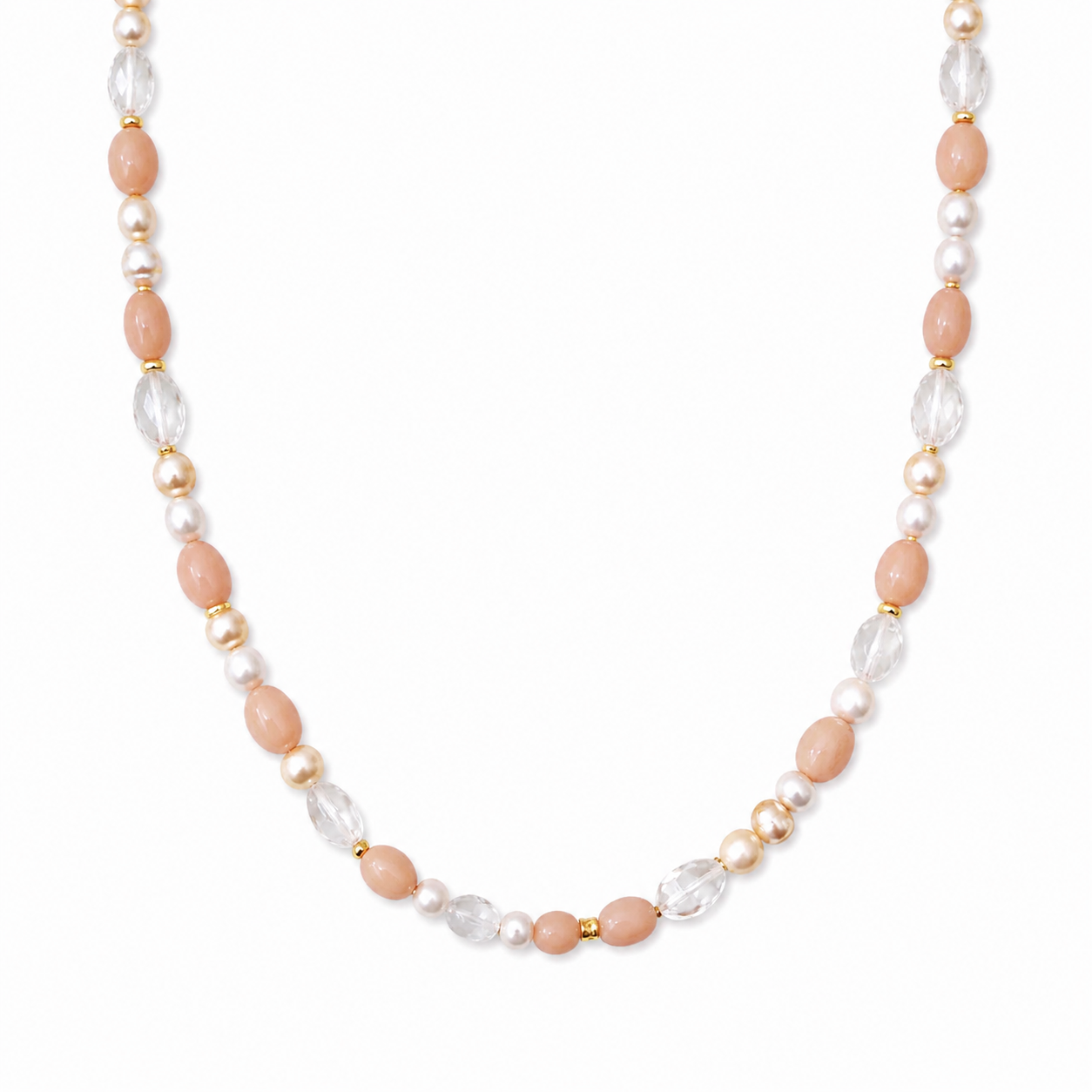 Collana perle e sassolini di pietra di luna
