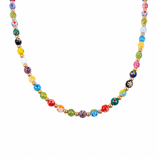 Collana con perline in vetro di Murano