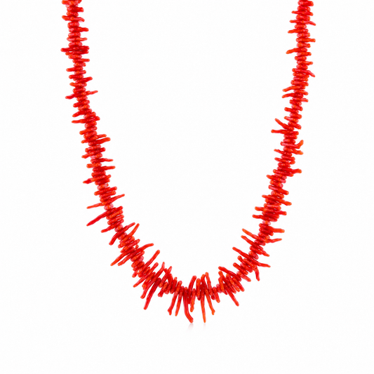 Collana con rami di corallo rosso naturale