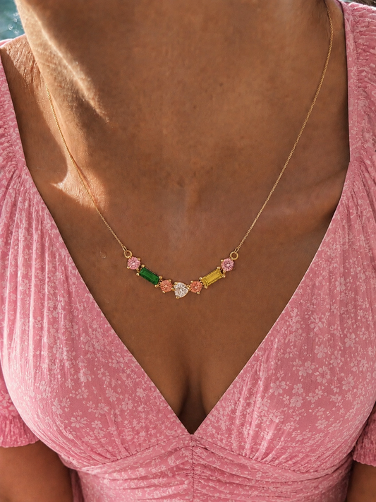 Collana con zirconi multicolor