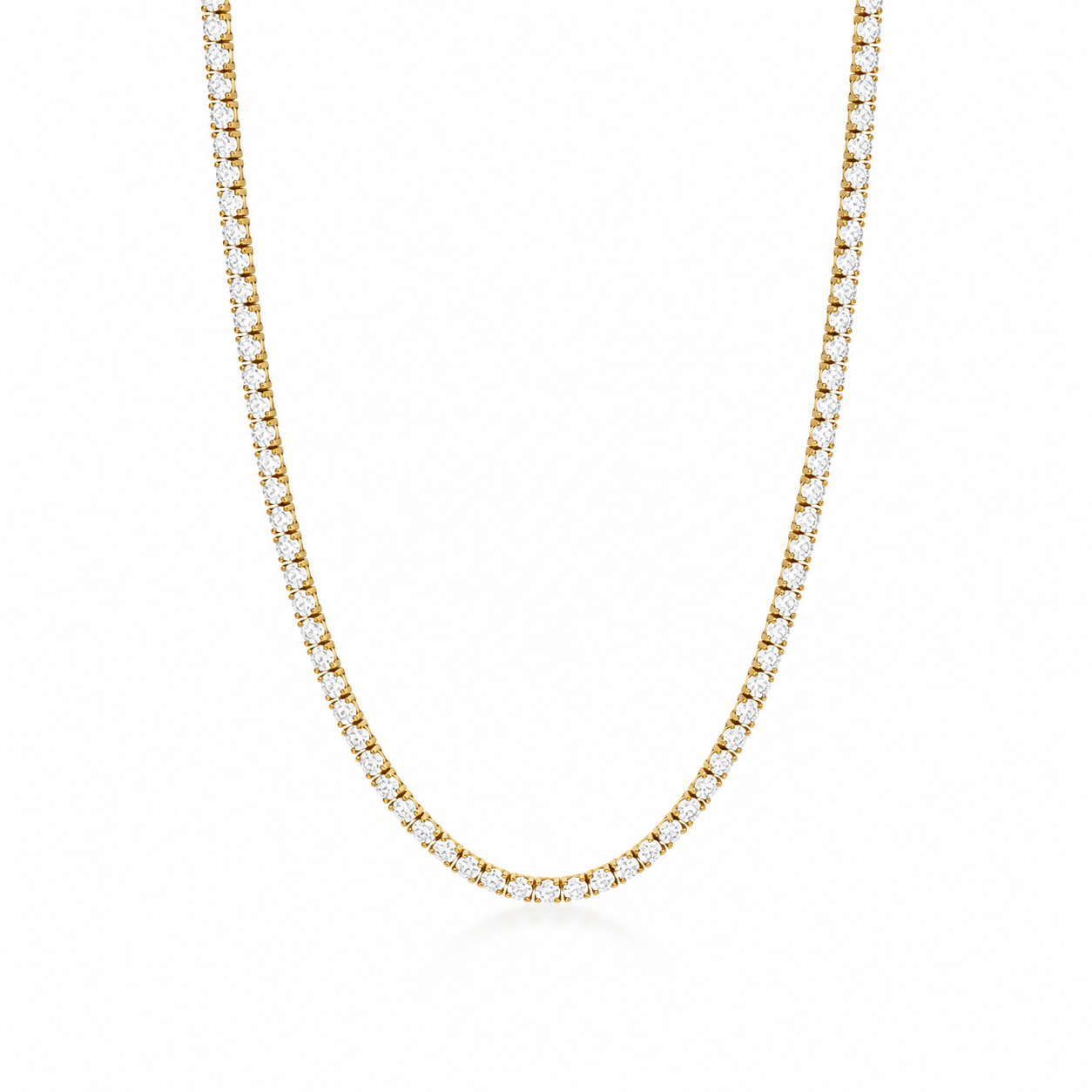 Collana tennis in acciaio oro con cursore