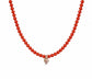 Collana in pasta di corallo rosso e conchiglia
