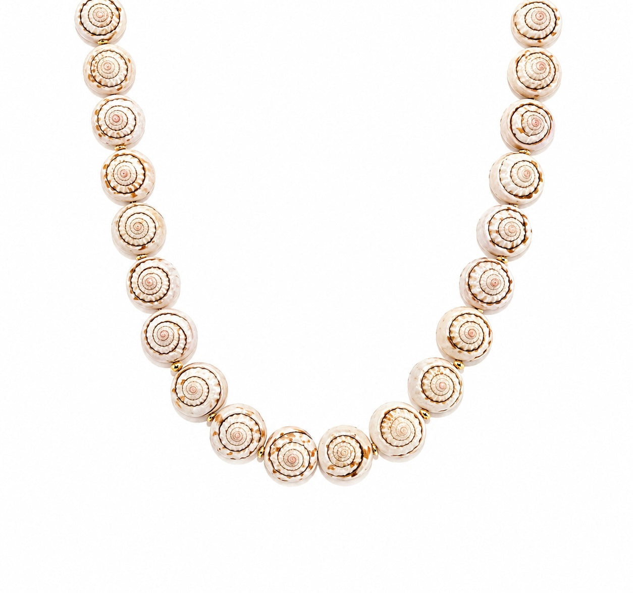 Collana con conchiglie naturali piatte