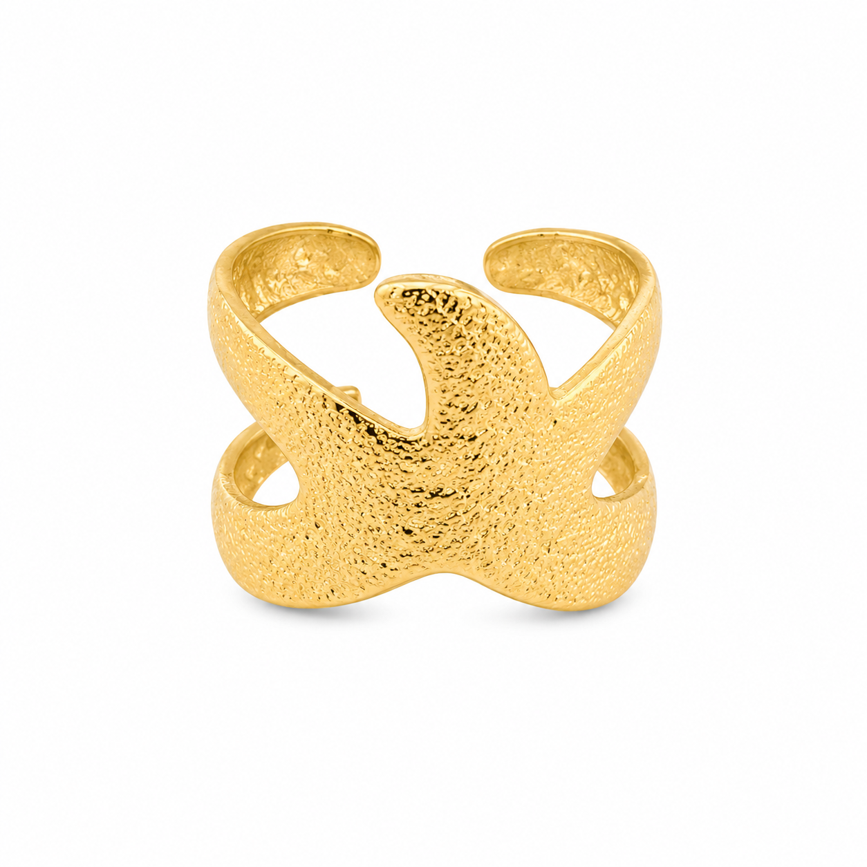 Anello in acciaio dorato