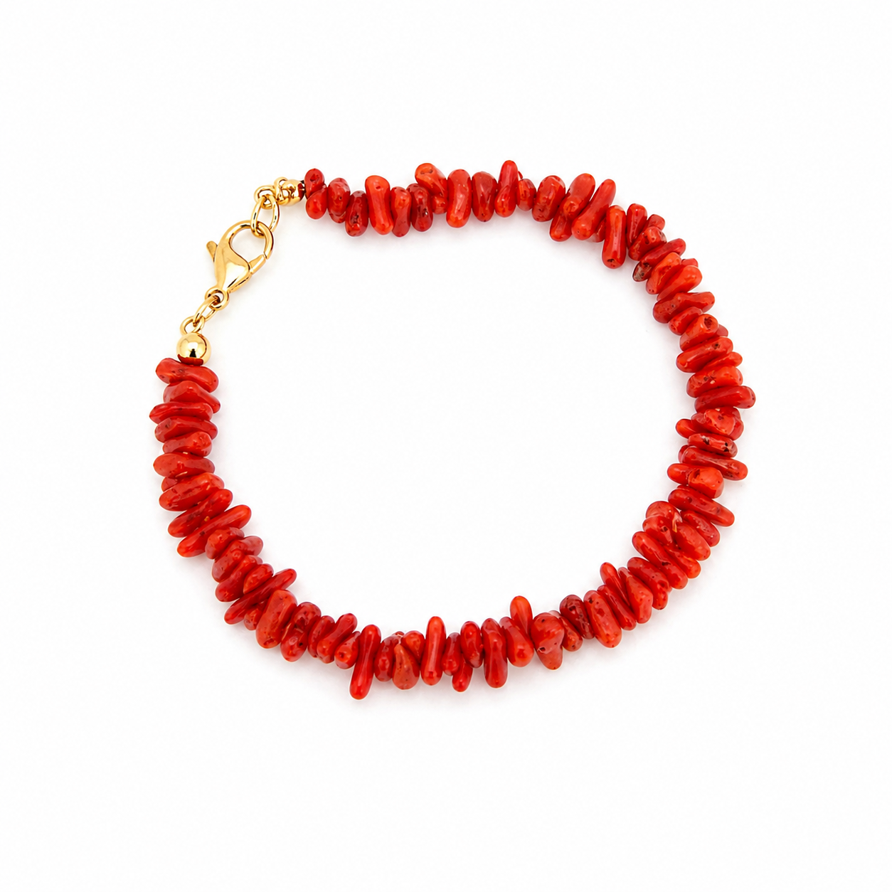 Bracciale con chips in corallo naturale