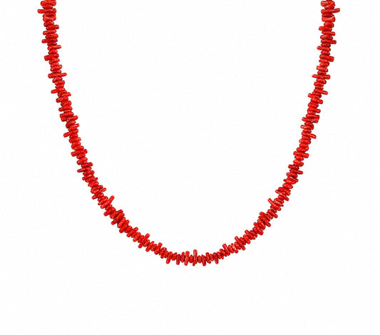 Collana con chips di corallo rosso naturale