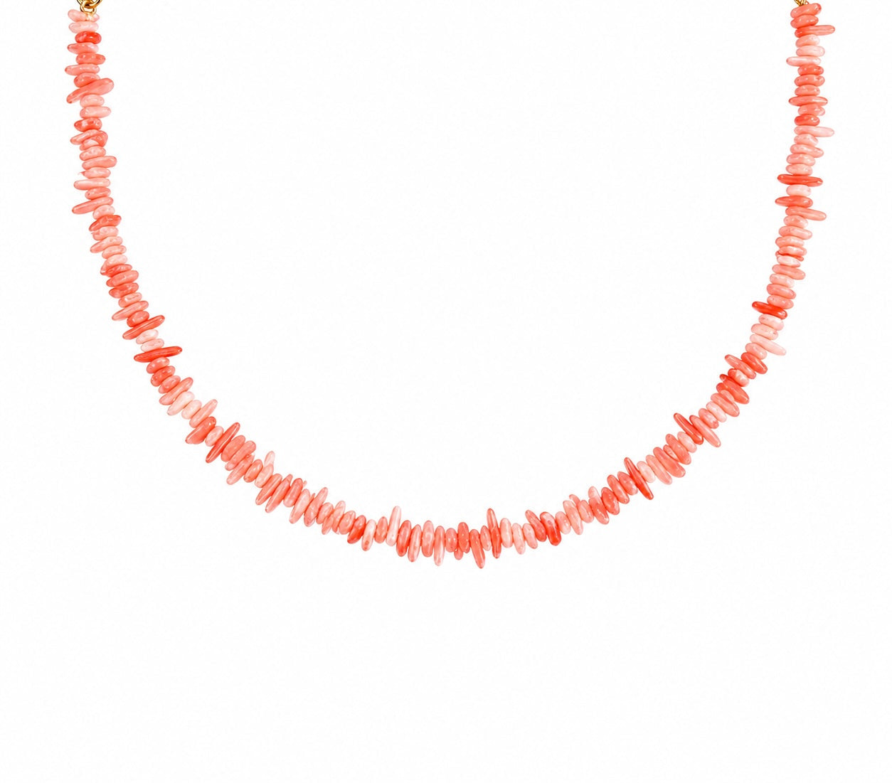 Collana con chips di corallo rosa naturale
