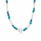 Collana in pasta di turchese, perle di fiume e perla centrale