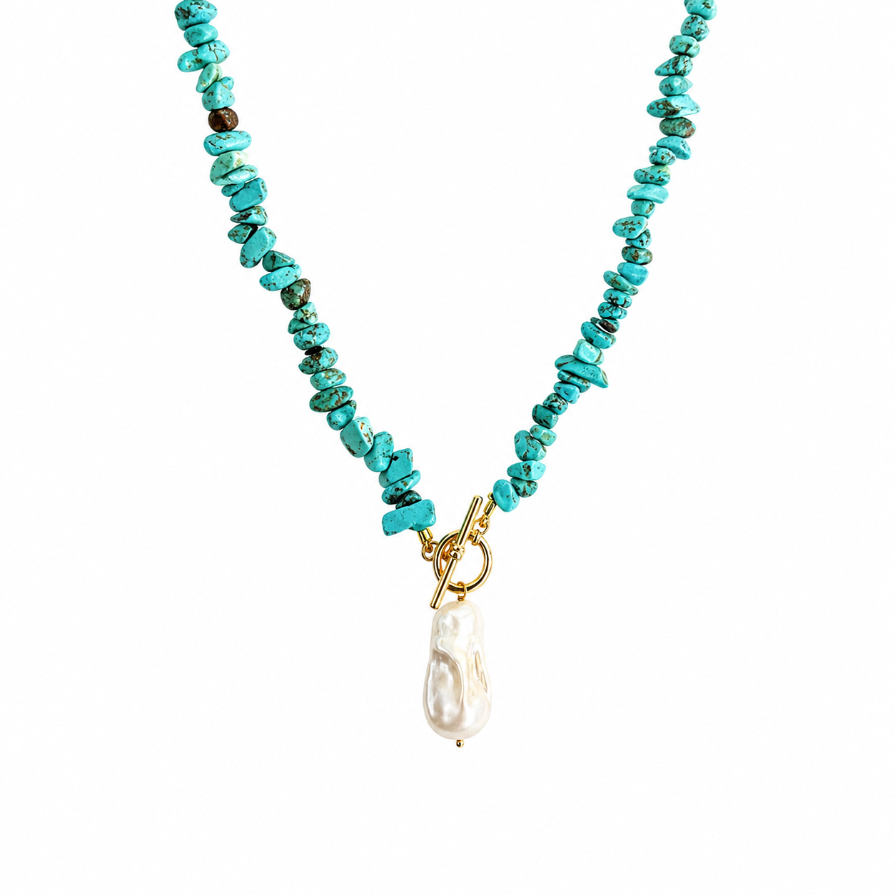 Collana in pasta di turchese e perla