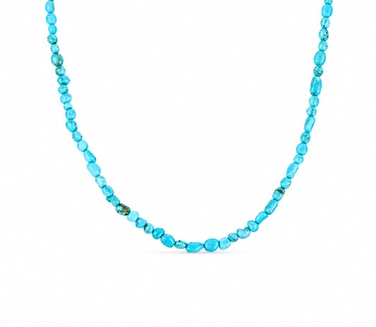 Collana con sassolini in turchese naturale