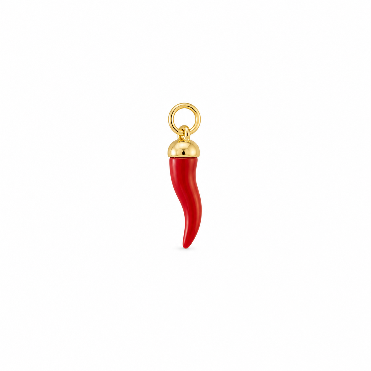 Charm cornetto in corallo rosso