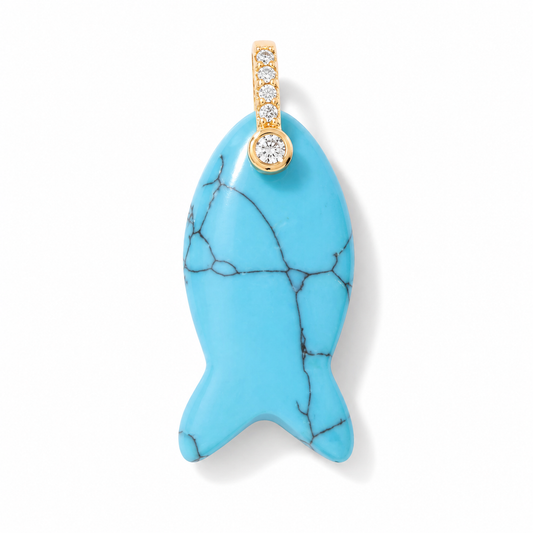 Charm pesce in turchese