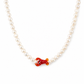 Collana con perle di fiume e aragosta in vetro