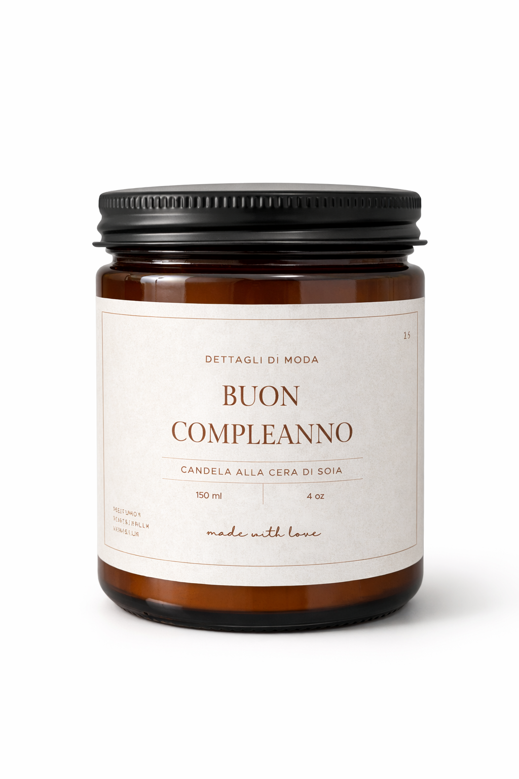Buon compleanno - candela alla cera di soia
