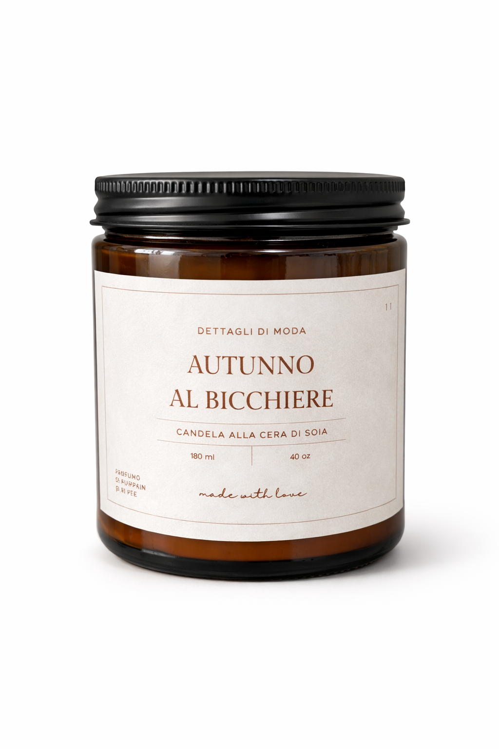Autunno al bicchiere - candela alla cera di soia