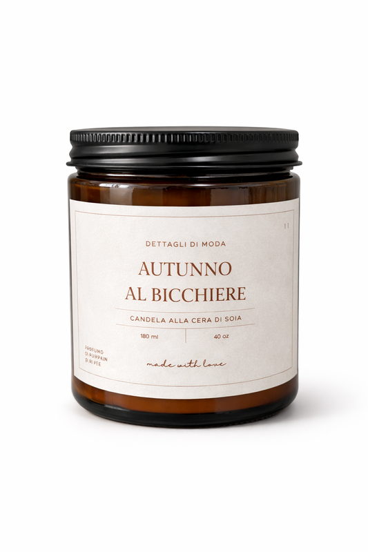 Autunno al bicchiere - candela alla cera di soia
