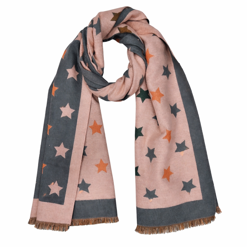 Sciarpa invernale con stampa stelle