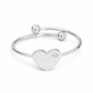 Anello cuore in acciaio con mini zircone