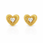 Orecchini cuori in acciaio con zircone