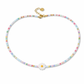 Collana con perline in vetro e margherita in madreperla