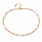 Collana con perline in vetro e margherite in madreperla