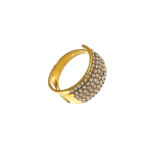Anello regolabile in acciaio con zirconi