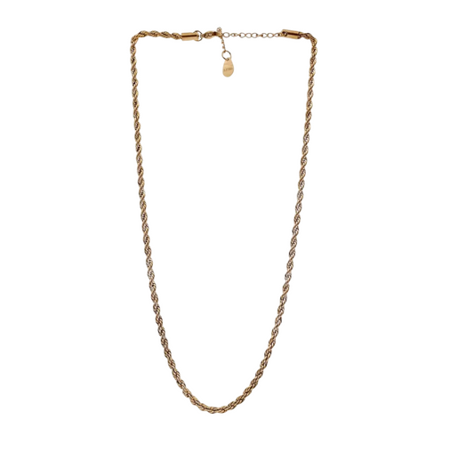 Collana catena corda in acciaio - 3 mm - oro