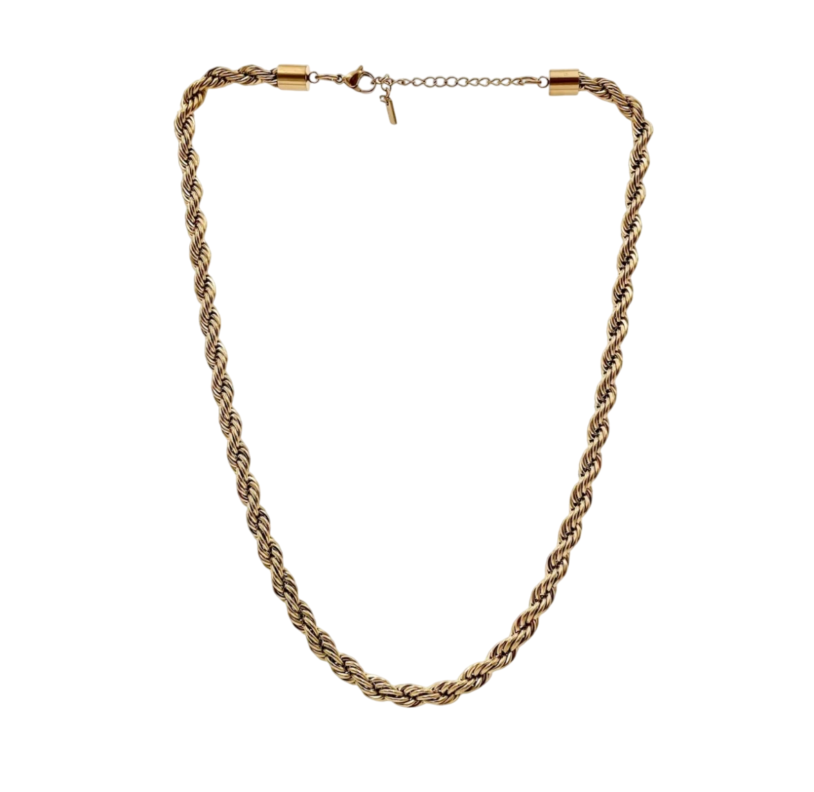 Collana catena corda in acciaio - 6 mm - oro