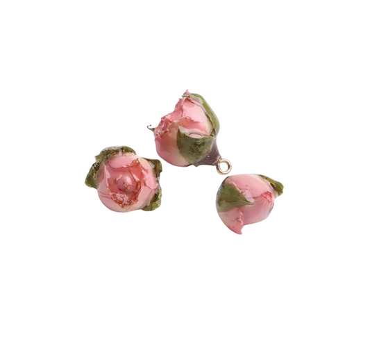 Charm rosellina in resina e acciaio