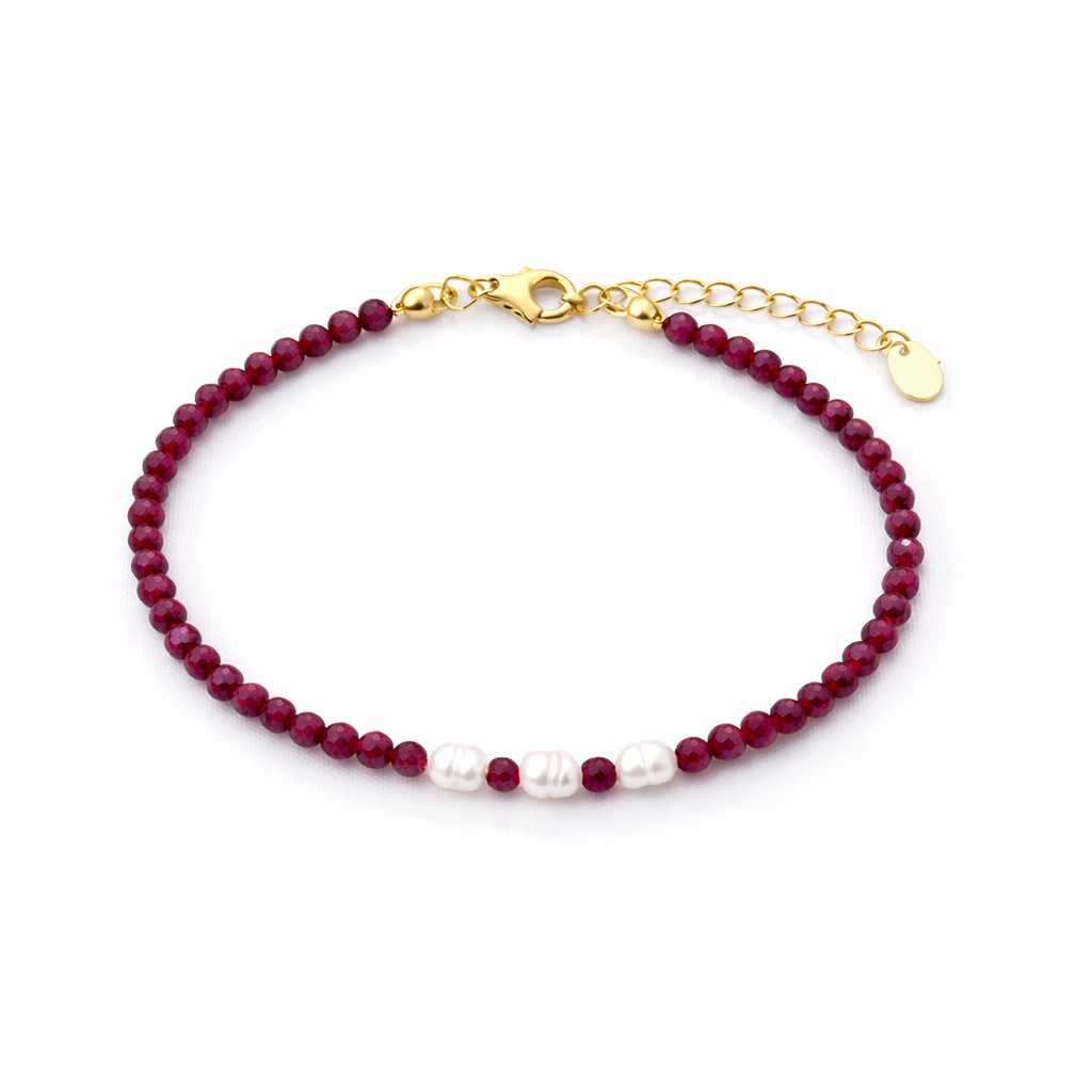 Bracciali con pietre dure e perle di fiume