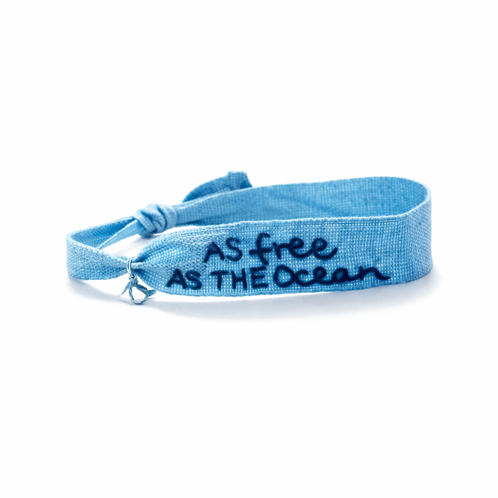 As free as the ocean - Bracciale in fettuccina di cotone