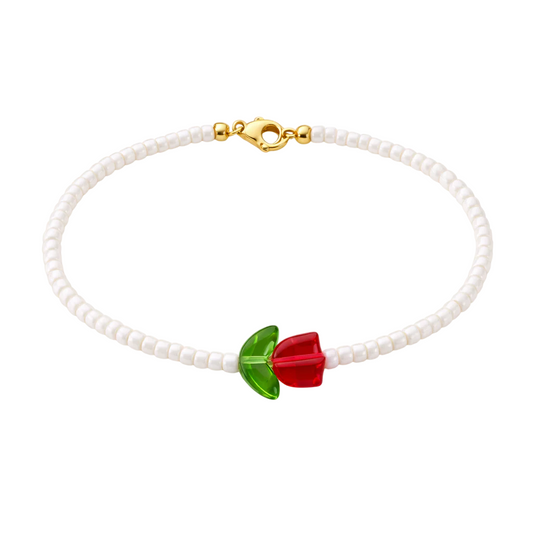 Bracciali con perline in vetro e tulipano