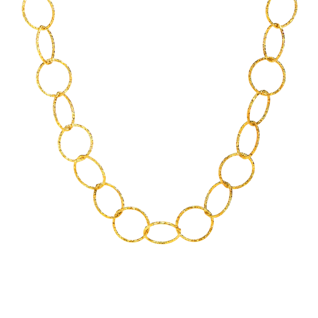 Collana con catena ad anelli in acciaio dorato