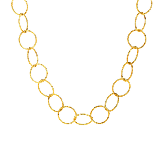 Collana con catena ad anelli in acciaio dorato