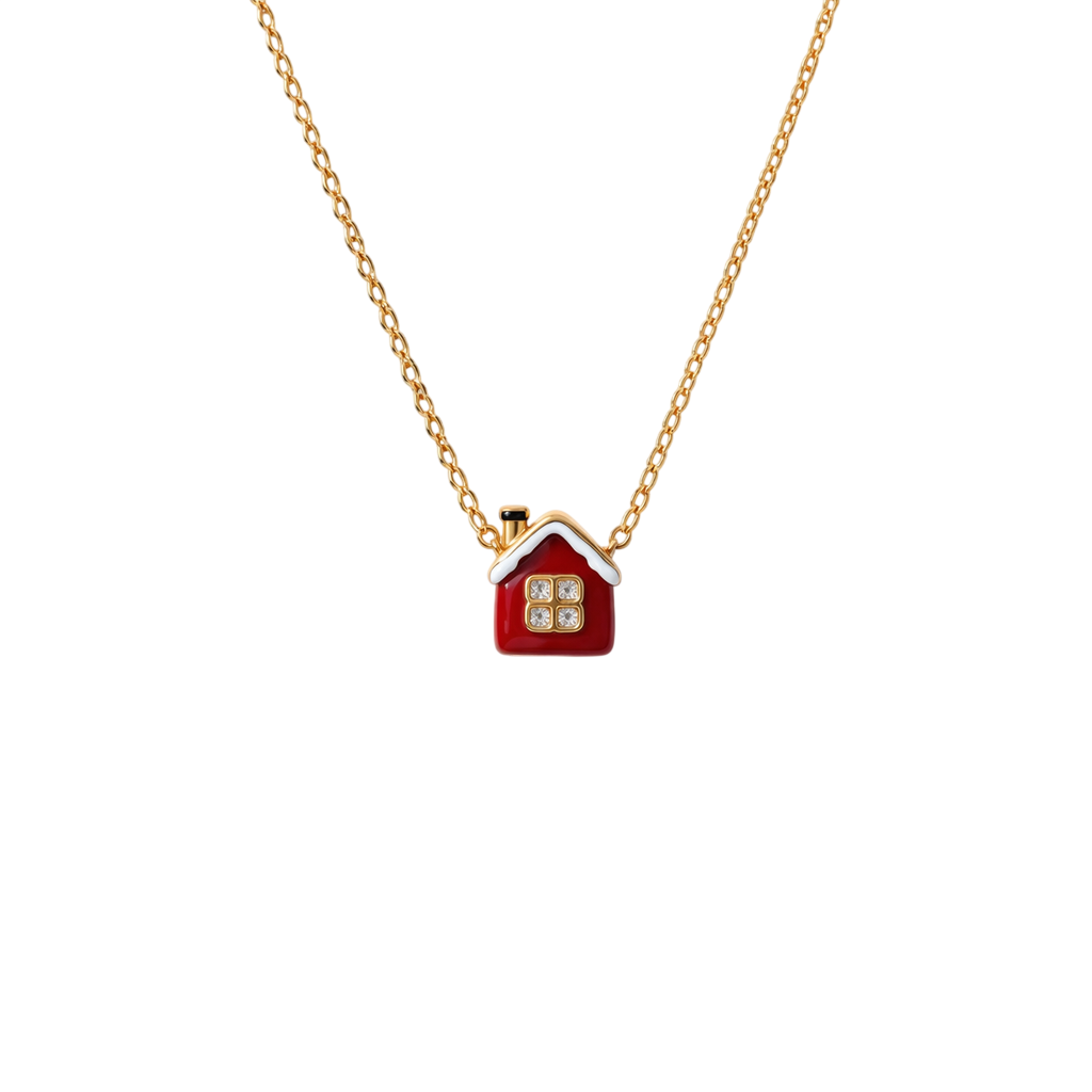 Collana in acciaio con casetta