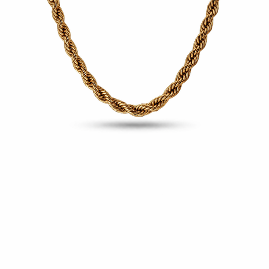 Collana corda in acciaio dorato