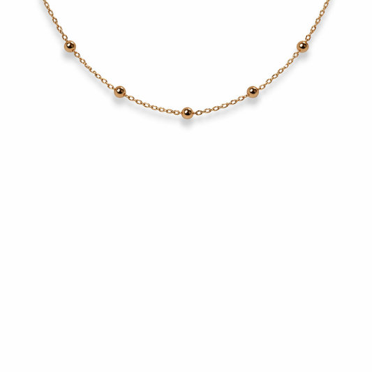 Collana con perline in acciaio