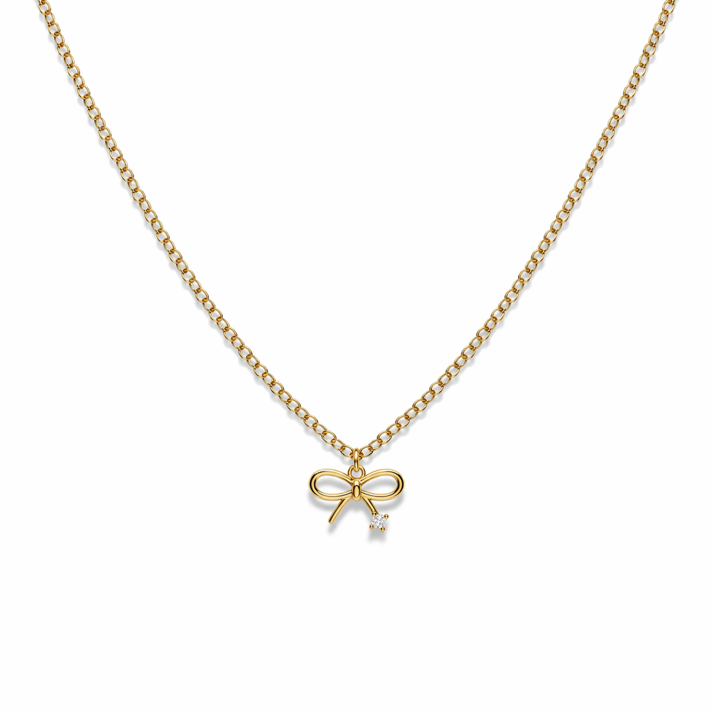 Collana in acciaio con fiocco