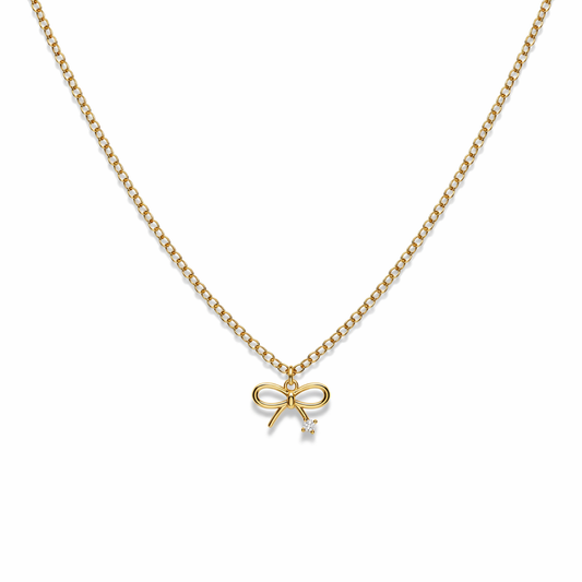 Collana in acciaio con fiocco