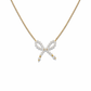 Collana in acciaio con fiocco di perline