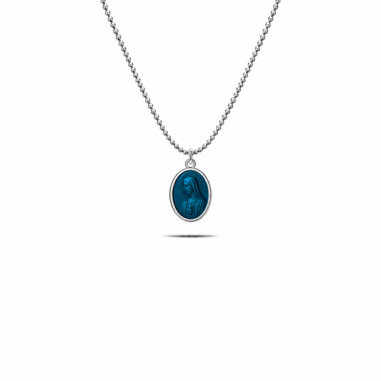 Collana in argento 925 con madonnina smaltata