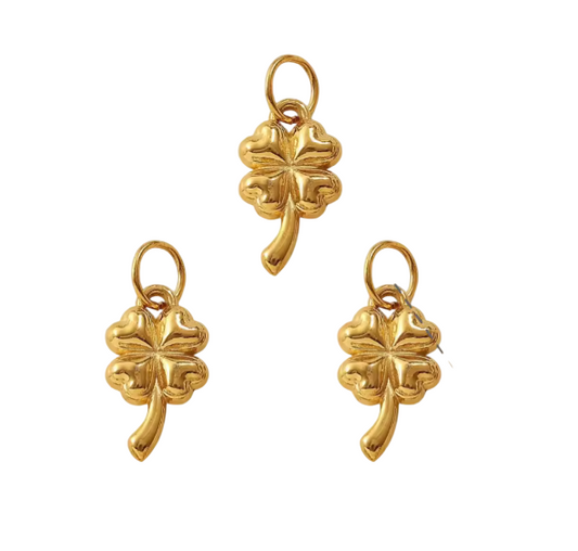 Charm quadrifoglio in acciaio