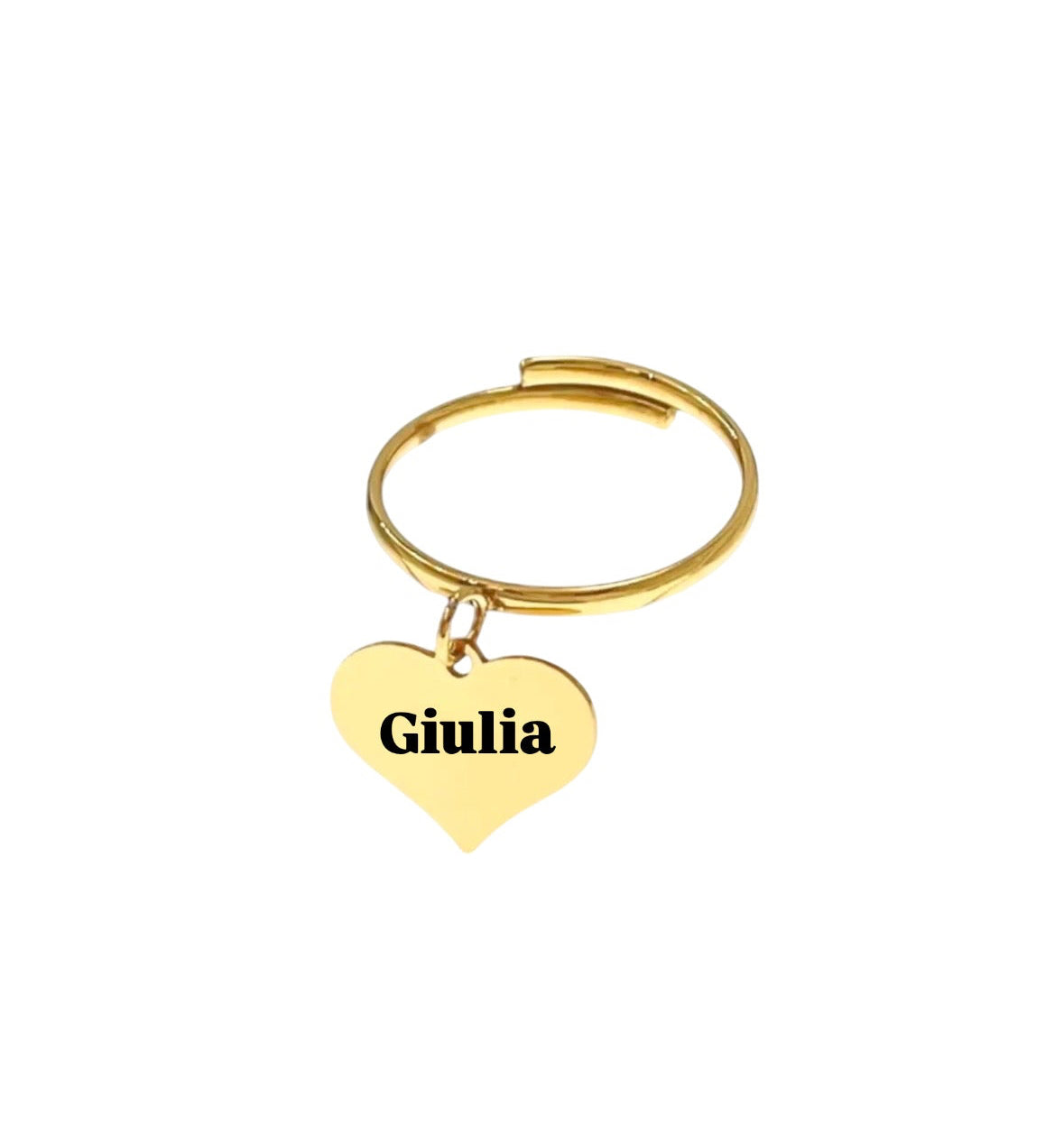 Anello con cuore regolabile personalizzato