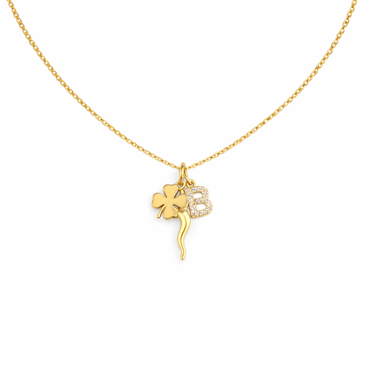 Collana in argento 925 con ciondoli portafortuna